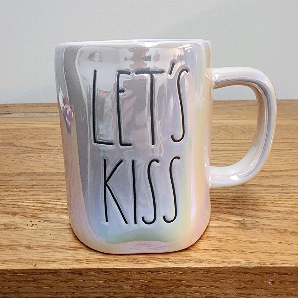 Rae Dunn Iridescent LET'S KISS Mug, Artisan Collection